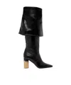 Chloé High Heel Knee-high Square Toe Boot In Multi