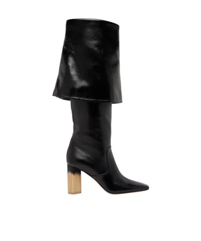 Chloé High Heel Knee-high Square Toe Boot In Multi