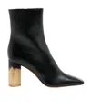 Chloé Bottines À Talon Georgia Femme Noir Taille 38 100% Cuir D'agneau In Black