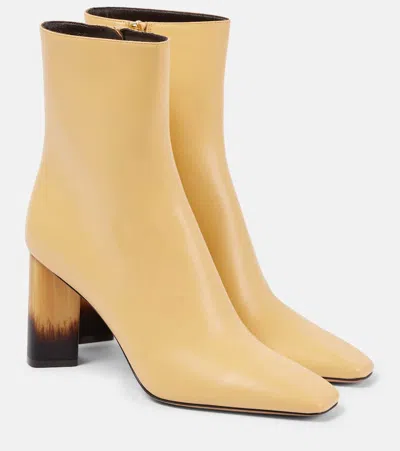 Chloé Bottines À Talon Georgia Femme Brun Taille 38 100% Cuir D'agneau In Beige
