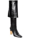 Chloé High Heel Knee-high Square Toe Boot In Black