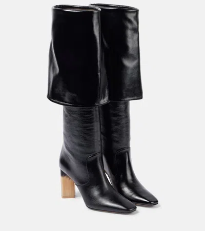CHLOÉ CHLOÉ GEORGIA 90 LEATHER KNEE-HIGH BOOTS