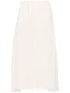 Chloé Chloe Women Silk Georgette Long Skirt In 114 - Pristine White