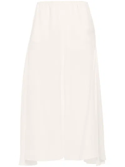 CHLOÉ NEUTRAL WIDE-LEG SILK TROUSERS