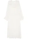 Chloé Gathered Long Dress In Silk Crêpon White Size 6 100% Silk, Pinctada Maxima, Farmed, Coo Australia In Nude