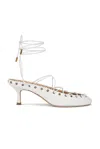 Chloé Chloe Ghilies Tie-up Leather Sandals In White