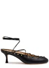 Chloé Chloe Ghilies Tie-up Leather Sandals In Black