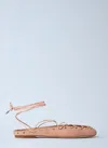 Chloé Chloe Women Light Pink Suede Chloe Ghillies Ballerinas In Brown