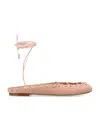 Chloé Chloe Women Light Pink Suede Chloe Ghillies Ballerinas In Brown