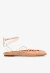 Chloé Chloe Women Light Pink Suede Chloe Ghillies Ballerinas In Brown