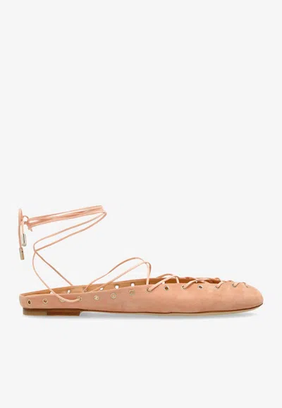 CHLOÉ GHILLIES LACE-UP BALLET FLATS
