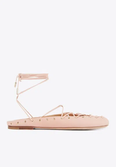 CHLOÉ GHILLIES LACE-UP BALLET FLATS
