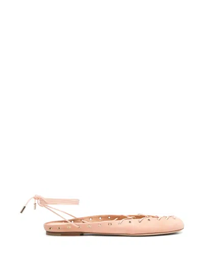 Pre-owned Chloé Ghillies Lace-up Mules In Pink