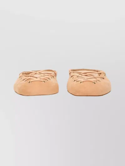 Chloé Ghillies Style Ballerina Flat Shoes In Nude