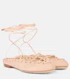 Chloé 10mm Ghillies Leather Flats In Pink