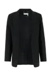 Chloé Open-front Ramie Blazer In Black