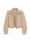 Chloé Ruffled Boule Jacket In Cotton Canvas In Brown