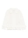 Chloé Ruffled Crocheted Cotton Cardigan In White