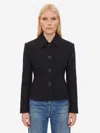 Chloé Chic Virgin Wool Stretch Jacket With Soft Cotton-viscose Lining In Black