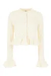 Chloé Latte-colored Crochet Cardigan In Blend In Neutral