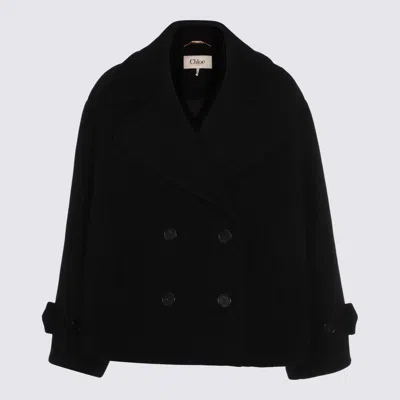 CHLOÉ CHLOÉ BLACK WOOL COAT