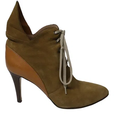 Pre-owned Chloé Chloe Gibbon 90 Boots In Brown Suede