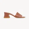 Chloé Soleil 55 Shiny Leather Mules In Brown