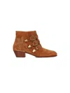 Chloé Women Ginger Brown Nubuck Cowhide Susanna Ankle Boots In Brown