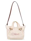 Chloé Kids Logo Embroidered Tote Bag In Neutral