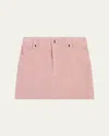 Chloé Corduroy Cotton A-line Skirt In Pale Pink