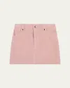 Chloé Corduroy Cotton A-line Skirt In Pale Pink