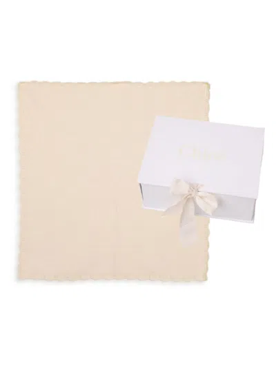 Chloé Girl's Cotton Knit Blanket In Ivory