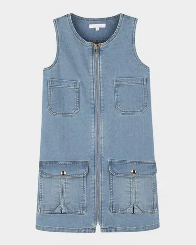 CHLOÉ GIRL'S DENIM MINI DRESS