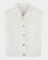 Chloé Girl's Denim Sleeveless Waistcoat In Offwhite