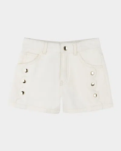 CHLOÉ GIRL'S DENIM STUDDED SHORTS