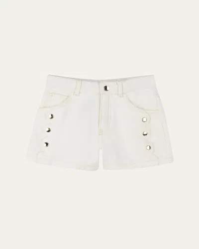 CHLOÉ GIRL'S DENIM STUDDED SHORTS