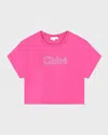 CHLOÉ GIRL'S EMBELLISHED LOGO-PRINT T-SHIRT