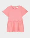 Chloé Cotton Scallop-trim Dress In Rasberry