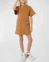 Chloé Panelled Cotton Dress In Chocolate Brown
