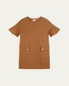 Chloé Panelled Cotton Dress In Chocolate Brown