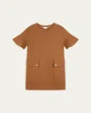 Chloé Panelled Cotton Dress In Chocolate Brown