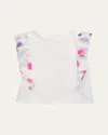 Chloé Kids' Girl's Fancy Printed Ruffle-trim Blouse In Off White