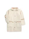 Chloé Faux-shearling Cotton Coat In Ivory