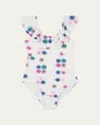 Chloé Abstract-print Ruffled Swimsuit In Multi