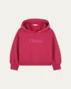 Chloé Logo-print Cotton Hoodie In Fuschia