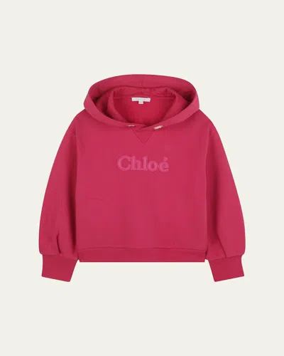 CHLOÉ GIRL'S HOODIE W/ EMBROIDERED LOGO