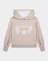 Chloé Embroidered-logo Cotton Hoodie In Beige Marl