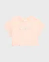 Chloé Kids' Logo-embroidered Crew-neck T-shirt In Pale Pink