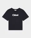 Chloé Logo-print Cotton T-shirt In Navy