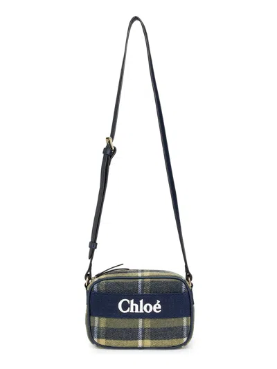 Chloé Girl's Logo Plaid Crossbody Bag